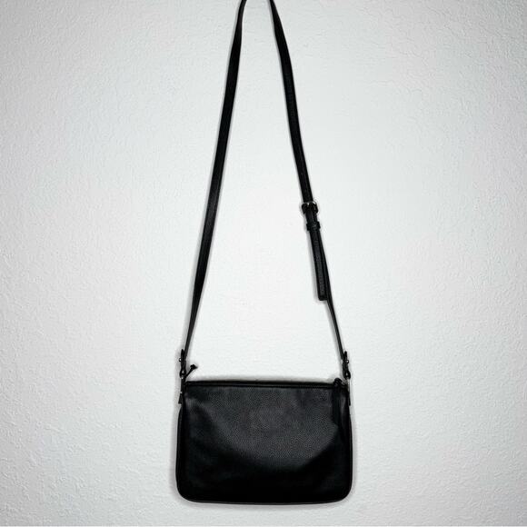 Kate Spade Leila Black Pebbled Leather Triple Gusset Adjustable Crossbody Bag - Picture 9 of 16